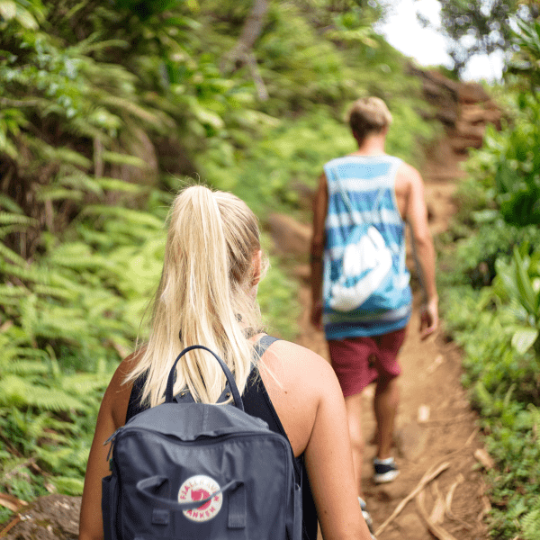 Couple hiking in the forest