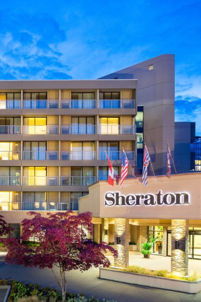 Afternoon view of Sheraton Vancouver Airport building located in Richmond, BC
