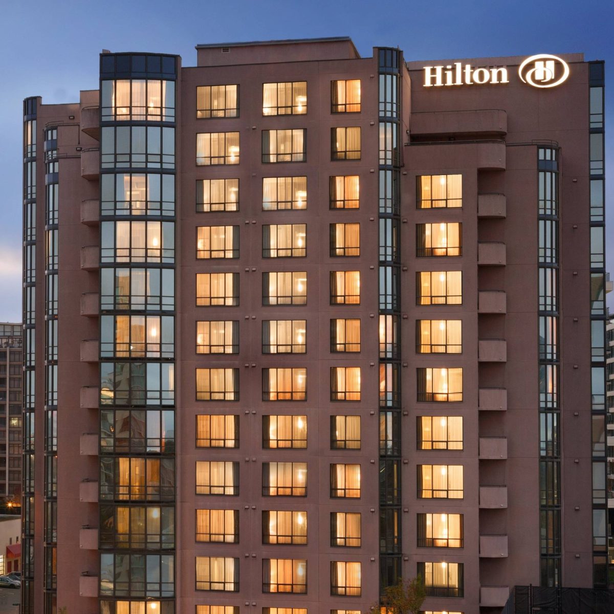 Hilton Vancouver Airport hotel building in Richmond, BC