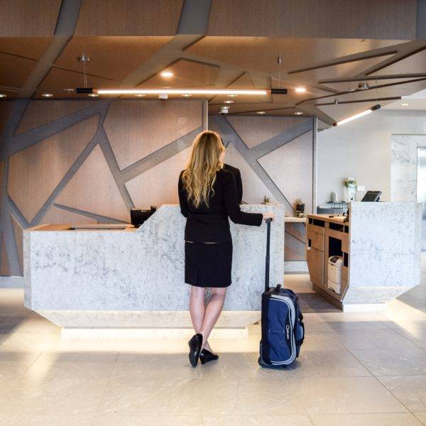 modern concierge helpdesk at Vancouver Airport Marriott